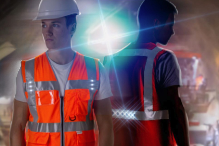 Ropa con luz LED para trabajar con seguridad